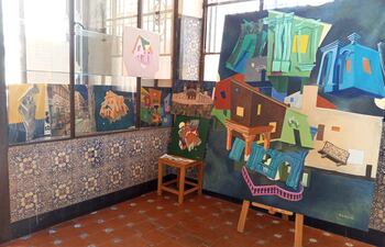 Algunas de las obras de Federico Caballero Mora que se exhiben en el Espacio Cultural Staudt.