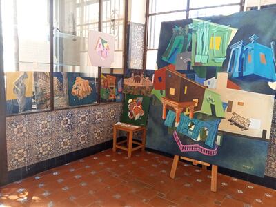 Algunas de las obras de Federico Caballero Mora que se exhiben en el Espacio Cultural Staudt.