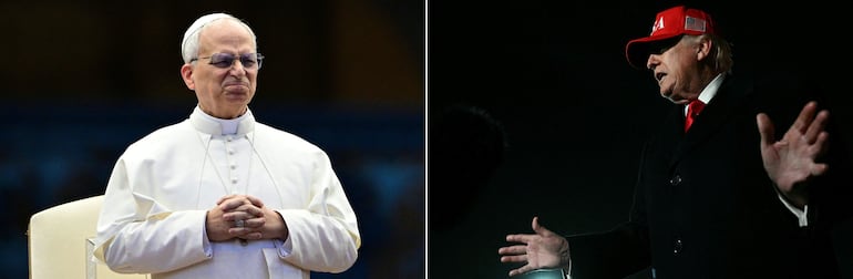 Combinación de fotos del papa León XIV y el presidente de Estados Unidos, Donald Trump.