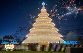 Encienden árbol navideño gigante en Bella Vista.