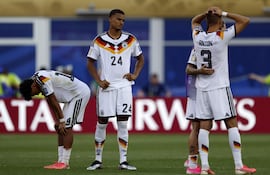 La decepción de los futbolistas de Alemania, luego de la eliminación del Mundial 2026 contra Paraguay.