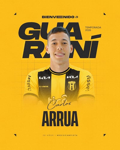 Carlos Arrúa, nuevo futbolista de Guaraní.