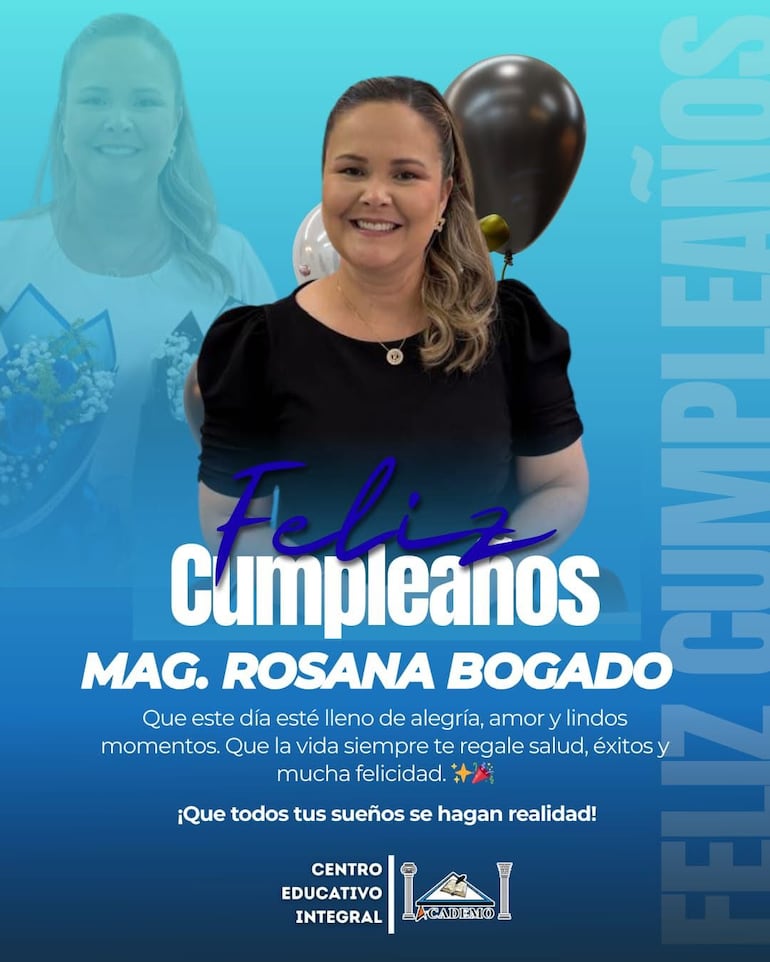 Academo felicita a su directora, la candidata a intendente de Oviedo Rosana Bogado.