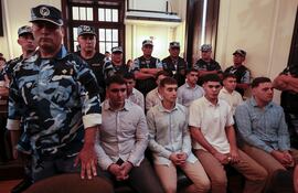 Los ocho rugbiers condenados por el asesinato de Fernando Báez Sosa.