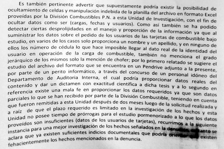 Detalles de cómo la propia Policía intentó sabotear la pesquisa sobre el robo de unos G. 30.000 millones del rubro de combustible.