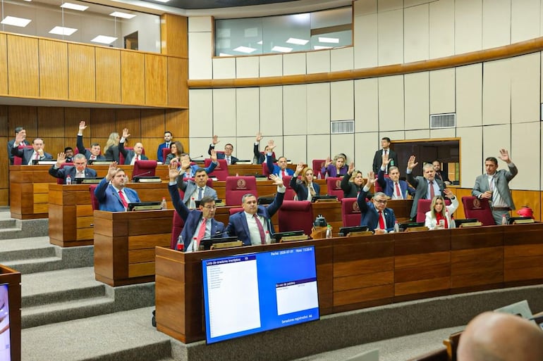 Bancada cartista del Senado. Foto de Prensa Senado.