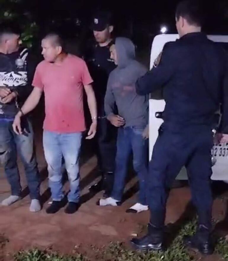 Los supuestos cuatreros, Venancio Alcides Insfrán, Vicente Insaurralde Larrea y Alcides Sanguina Pérez. 