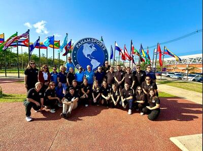 Delegación de Panam Sports en el predio de la Secretaría Nacional de Deportes, en la inspección realizada a fin del mes pasado.