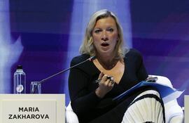 María Zajárova, portavoz del Ministerio de Exteriores de Rusia.