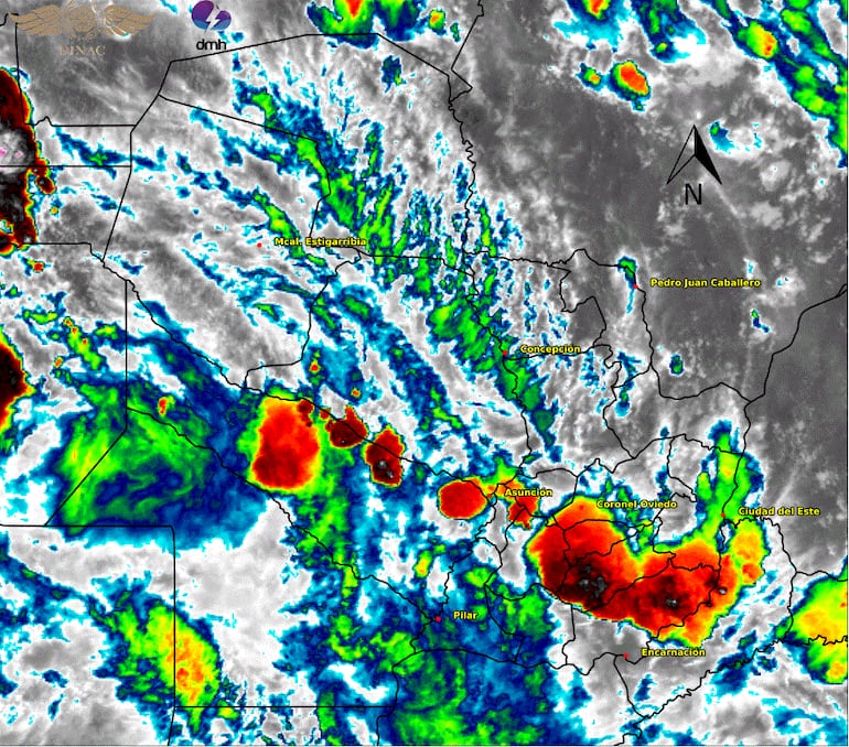 La Dirección de Meteorología e Hidrología (DMH) emitió este viernes, a las 16:00, una nueva alerta meteorológica