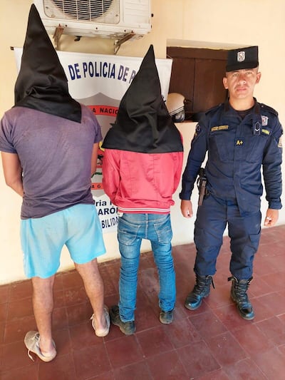 Dos de los tres jóvenes detenidos por tentativa de hurto agravado en Yaguarón.