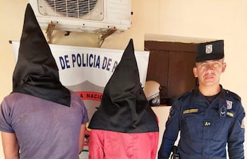 Dos de los tres jóvenes detenidos por tentativa de hurto agravado en Yaguarón.
