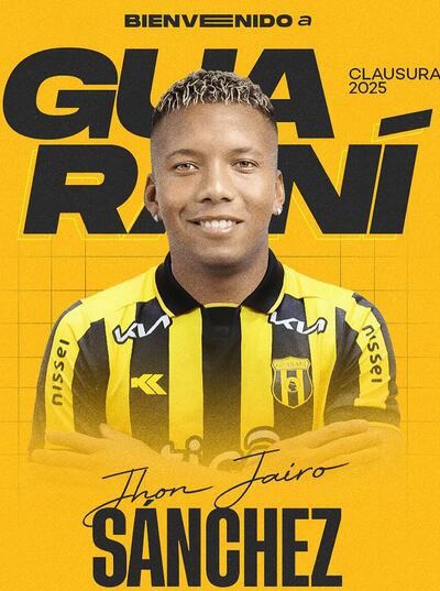 Jhon Jairo Sánchez (25 años), nuevo futbolista de Guaraní.