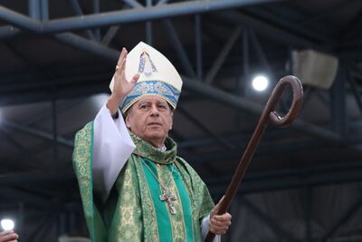 Monseñor Ricardo Valenzuela presidió la misa en el santuario Nuestra Señora de los Milagros de Caacupé.