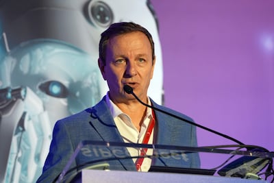 El director ejecutivo de la Sociedad Interamericana de Prensa (SIP), Carlos Lauría, habla durante la inauguración de la conferencia SIPConnect 2026 este miércoles, en Miami, Florida (Estados Unidos).