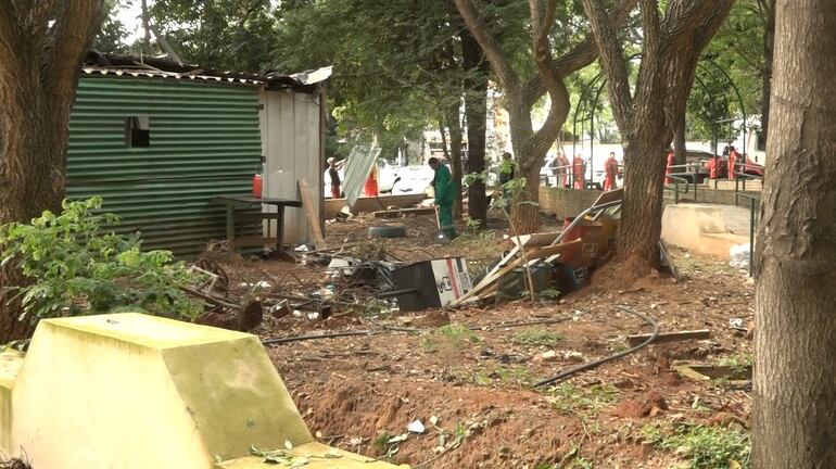 Limpieza de plaza Naciones Unidas