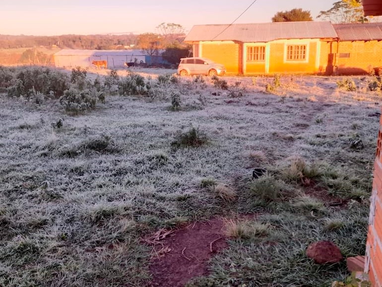 Fotos de heladas y escarchas en Itapúa.