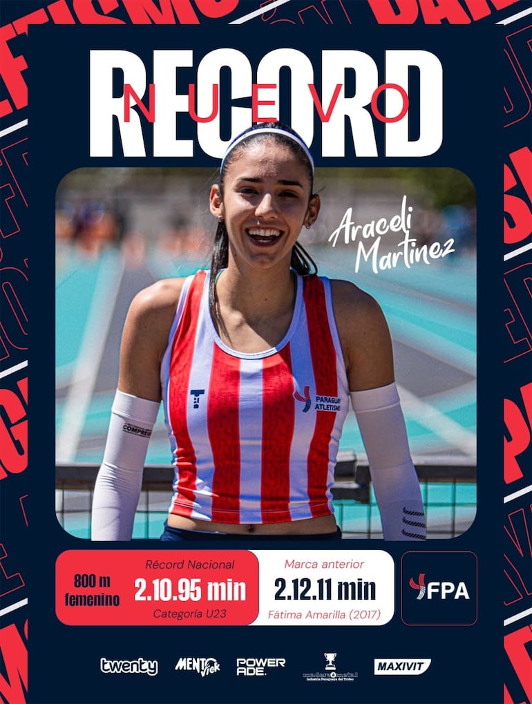 Araceli estableció un nuevo récord nacional luego de 9 años.