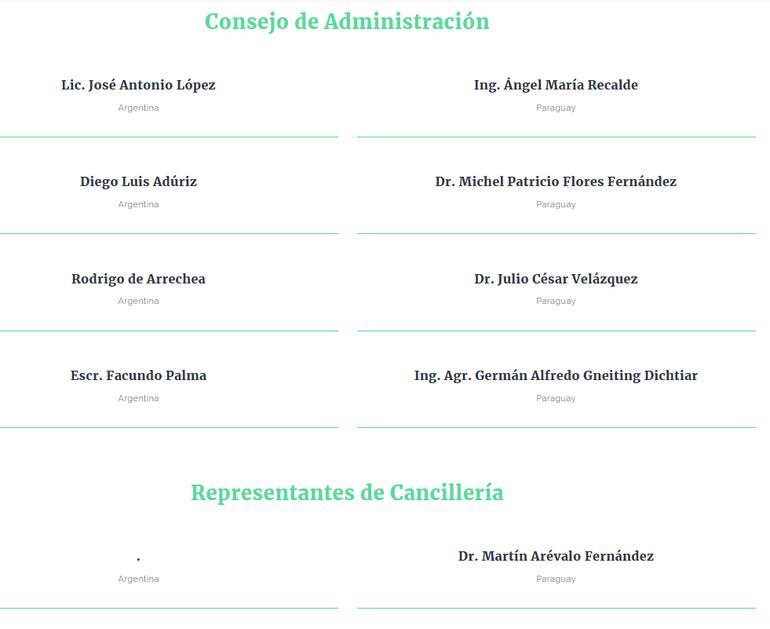 Nuevas designaciones de Argentina en el Consejo de Administración de Yacyretá.