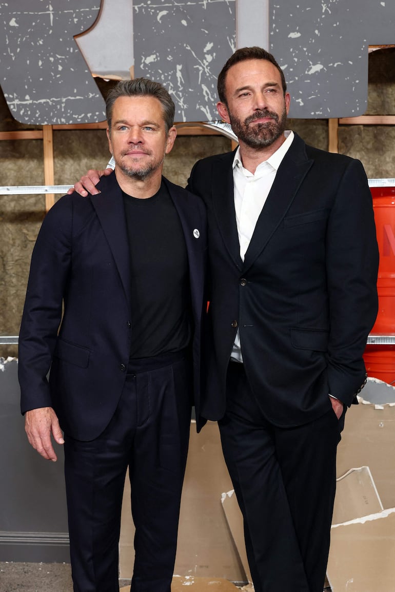 Matt Damon junto a Ben Affleck en la premier de "The Rip" en el Lincoln Center. (Cindy Ord/Getty Images/AFP)
