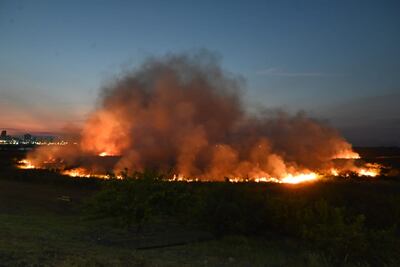 Incendio en banco San Miguel de Asunción.