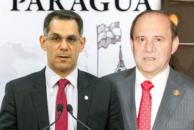 Marco Aurelio González y Bonifacio Ríos Ávalos, candidatos a decano de la Facultad de Derecho de la UNA.