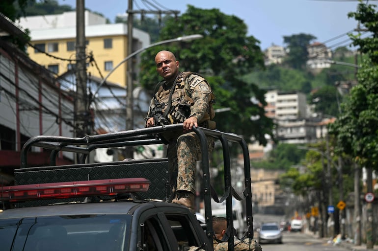 Operativo antinarco de la policía de Río de Janeiro, Brasil.