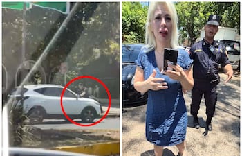 La médica Gloria María Chávez Leal y el subcomisario Félix Ciancio.