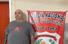 Pedro Lerea, exvocalista de la agrupación Pipa para Tabaco, cuando fue detenido en agosto del 2025.
