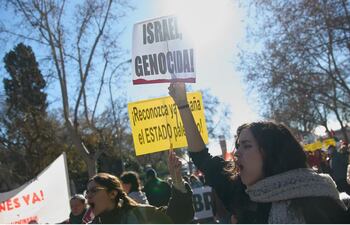 Madrid, España: manifestación en apoyo a Palestina, sábado 20 de enero de 2024