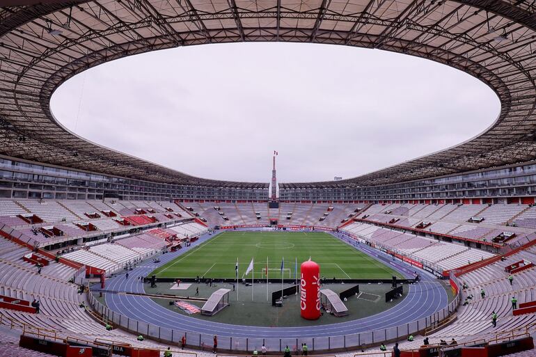 El estadio Nacional de Lima en la previa del partido de Perú vs. Paraguay por la fecha 18 de las Eliminatorias Sudamericanas 2026.