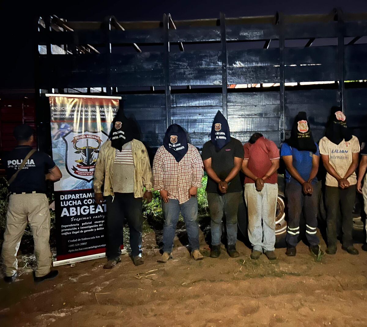 Toma de rehén y robo de animales en Tacuatí: detienen a siete hombres e incautan camión en Concepción