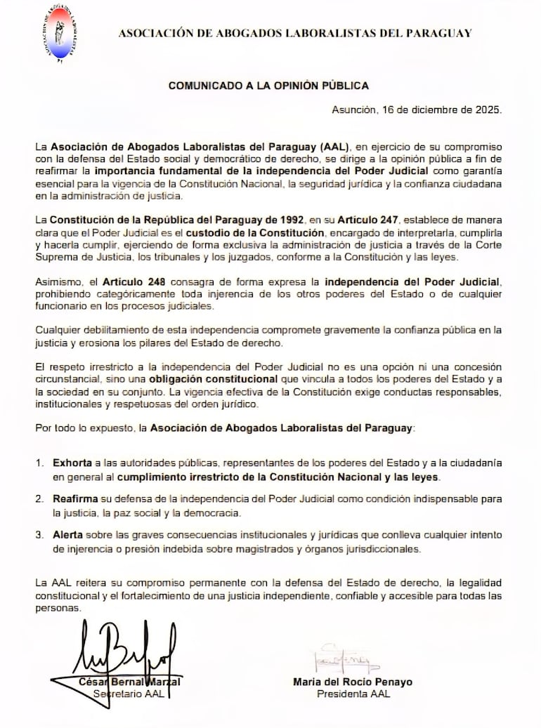 Abogados laboralistas cuestionan reunión de ministros de la Corte en Mburuvicha Róga