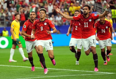 Festejo del gol de Emam Ashour en tiempo normal. Egipto derrotó a Australia en los penales.