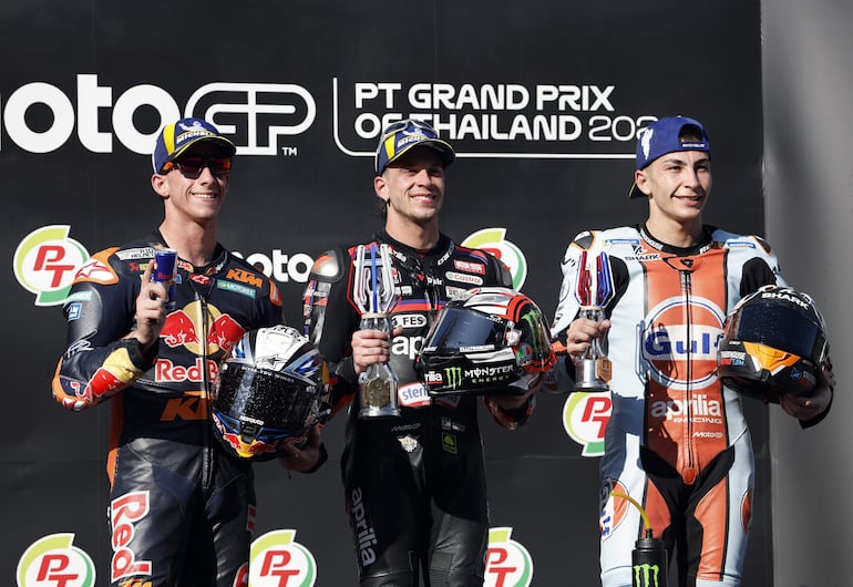 Podio del GP de Tailandia de MotoGP.