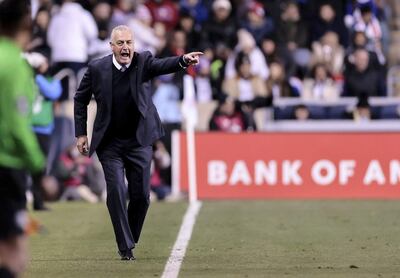 El entrenador albirrojo, Gustavo Alfaro durante el encuentro amistoso ante Estados Unidos, en el primer amistoso de la gira norteamericana.