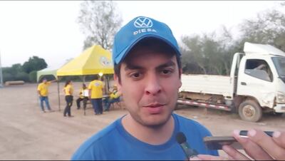 Augusto Bestard después de finalizar la Etapa 2 del Rally del Chaco 2023.