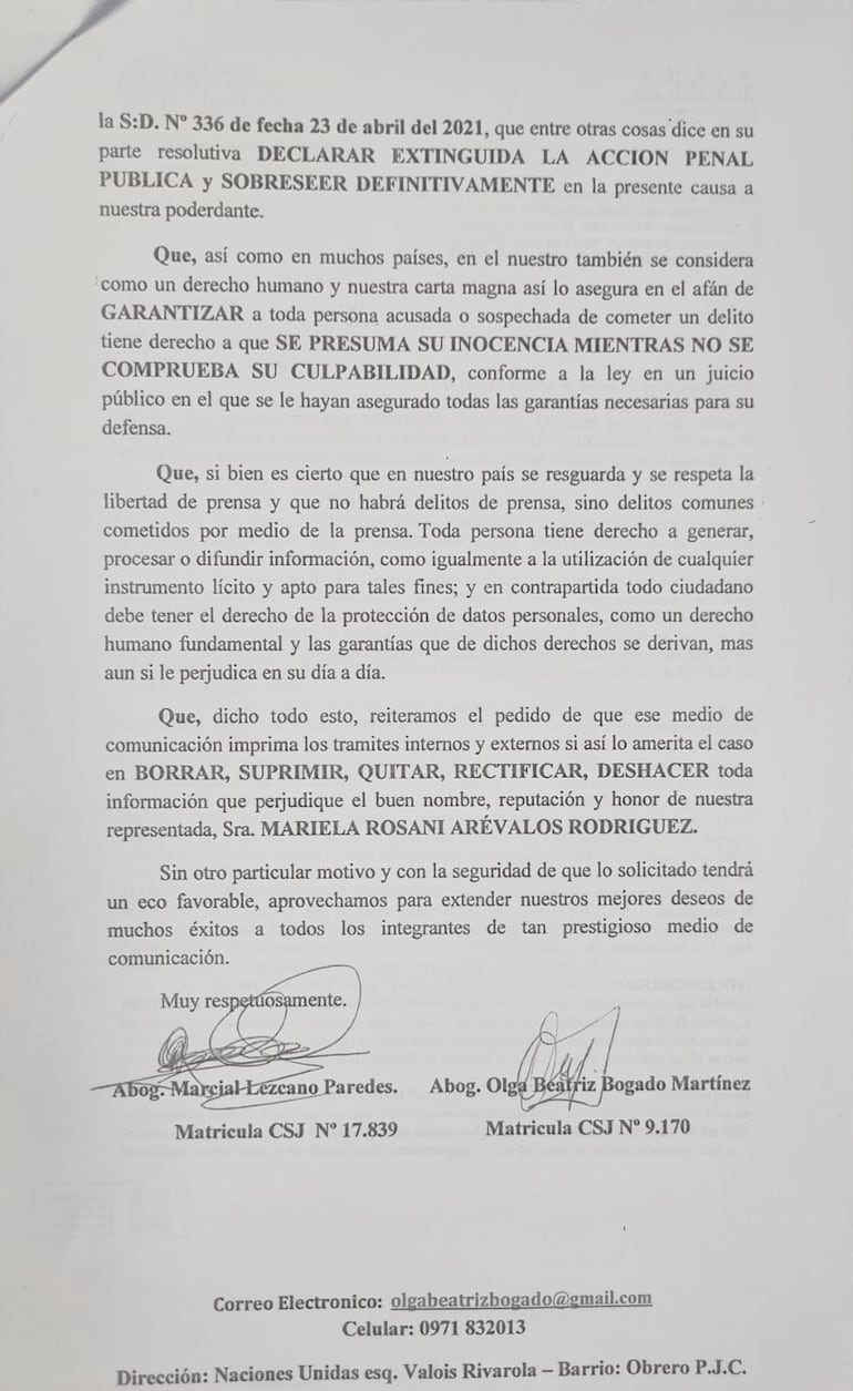 Mariela Rosani Arévalos Rodríguez