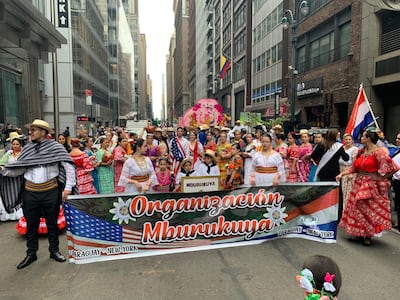 Dos delegaciones paraguayas en desfile de la Hispanidad: Centro Paraguayo en Nueva York y organización Mburukuja.