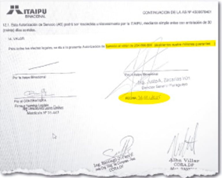 La AS de la binacional firmada con la concejala Denis Mariela Guanes.