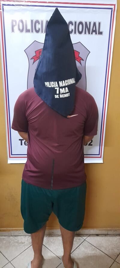 Detenido por ser el presunto autor de un homicidio en Ñemby. (gentileza).