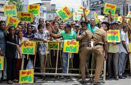 Seguidores de Samagi Jana Balawegaya (oposición) en Sri Lanka.