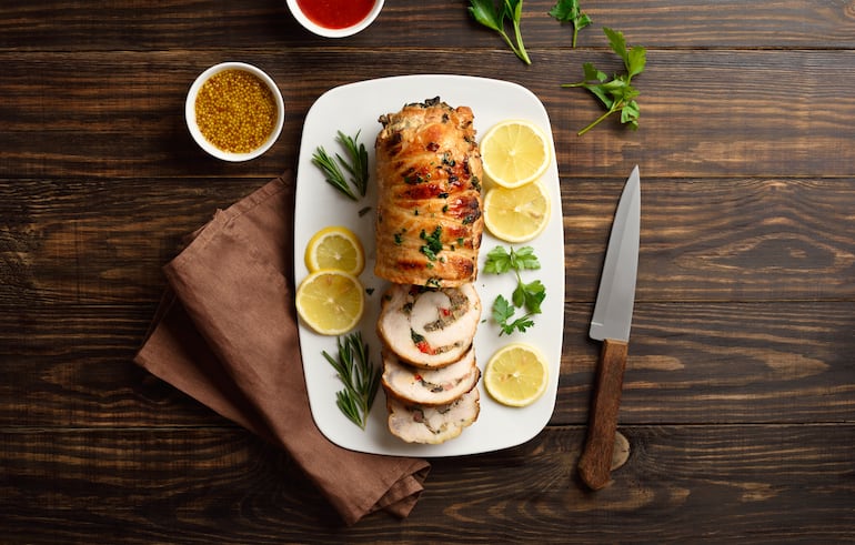 Lomo de cerdo relleno.