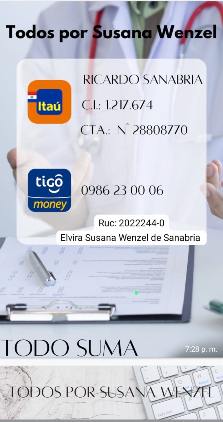 Susana de Sanabria necesita adquirir la medicina Cisplatino para iniciar su tratamiento de quimioterapia.