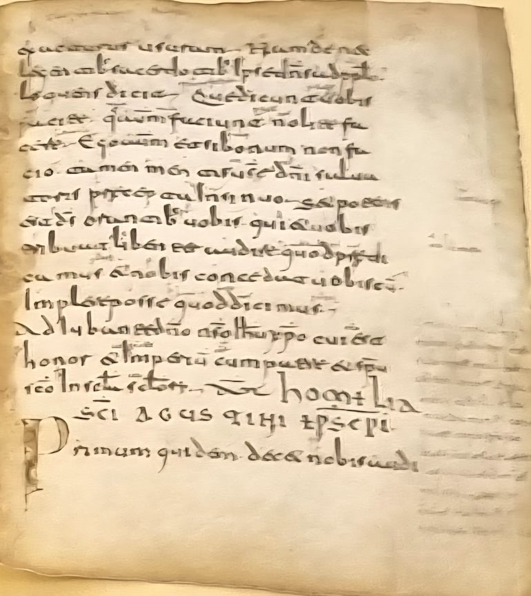 Códice Emilianense que en la parte inferior contiene las Glosas Emilianenses, del siglo X, consideradas el primer testimonio escrito del romance que daría inicio al idioma español.