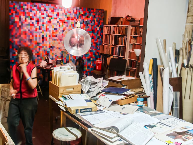 Laura Márquez en su loft de Nueva York. Fotografía de Lorena Ocampos.