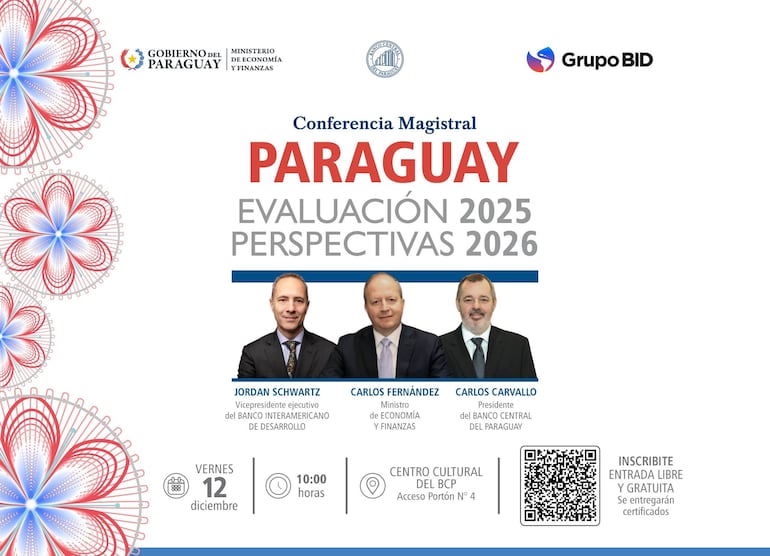 Invitación a la conferencia "PARAGUAY - Evaluación 2025, Perspectivas 2026"