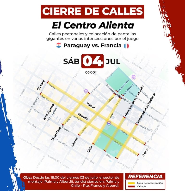 Asunción mundial calles cerradas microcentro