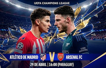 El frente a frente entre Julián Álvarez del Atlético Madrid y Declan Rice.