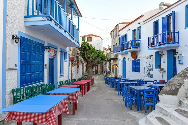 Antiguo pueblo de Chora, Alonissos, isla de Grecia.